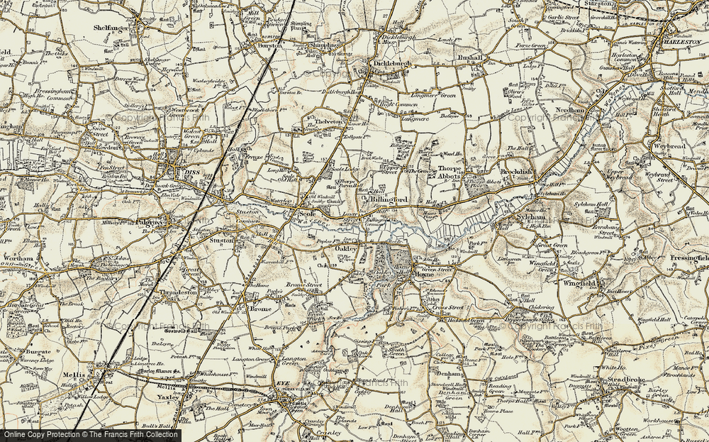 Old Map of Billingford, 1901-1902 in 1901-1902