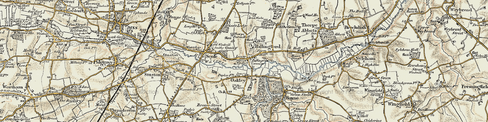 Old map of Billingford in 1901-1902