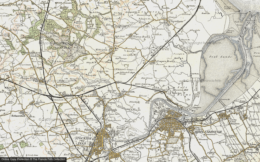 Old Map of Historic Map covering Billingham Beck in 1903-1904