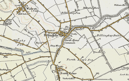 Old map of Billinghay Dales in 1902-1903