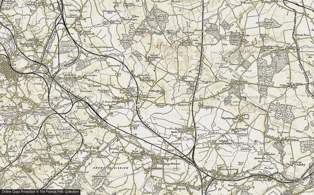Old Map of Historic Map covering Billingley Green in 1903