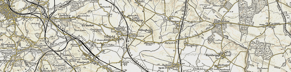 Old map of Billingley in 1903