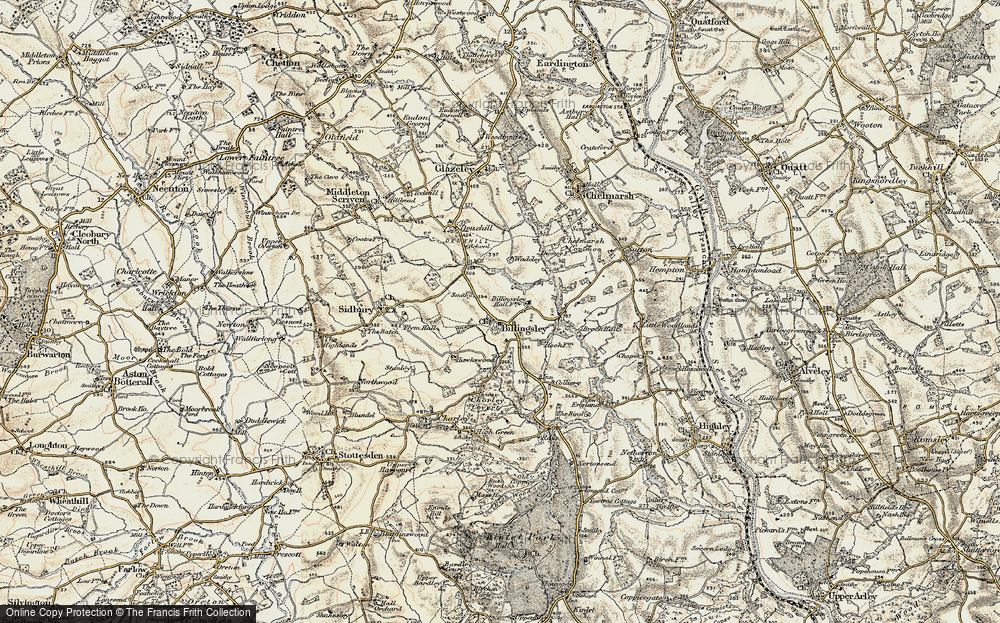 Old Map of Billingsley, 1901-1902 in 1901-1902