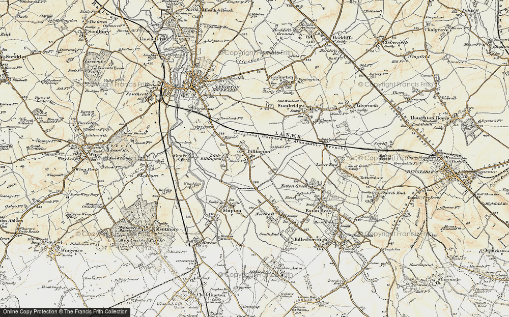 Old Map of Historic Map covering Billington Manor in 1898-1899