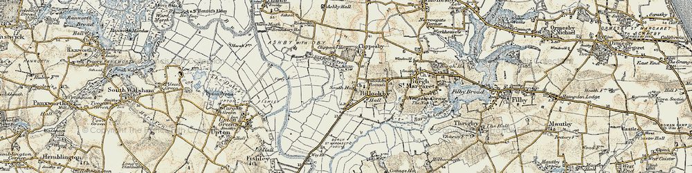 Old map of Billockby in 1901-1902