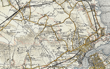 Old map of Billy Mill in 1901-1903