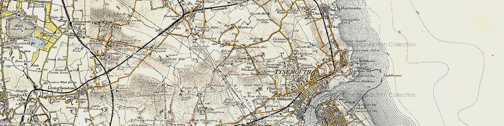 Old map of Billy Mill in 1901-1903