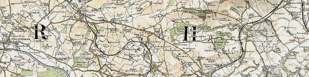 Old map of Billy Row in 1901-1904