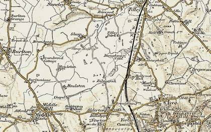 Old map of Bilmarsh in 1902