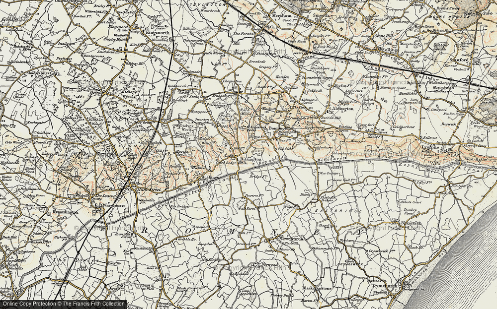 Old Map of Bilsington, 1897-1898 in 1897-1898