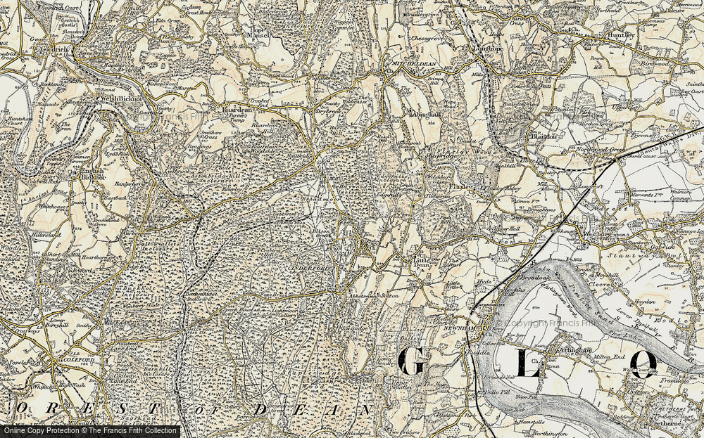 Old Map of Historic Map covering Boey's Pike in 1899-1900
