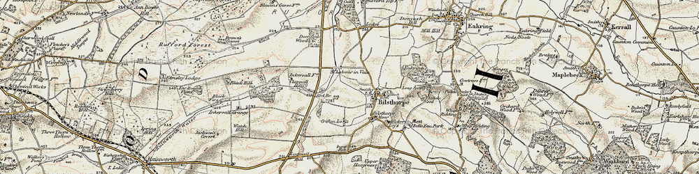 Old map of Brown's Covert in 1902-1903