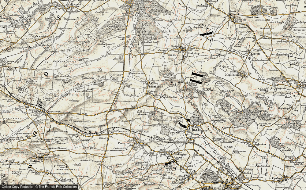 Old Map of Historic Map covering Wycar Leys in 1902-1903
