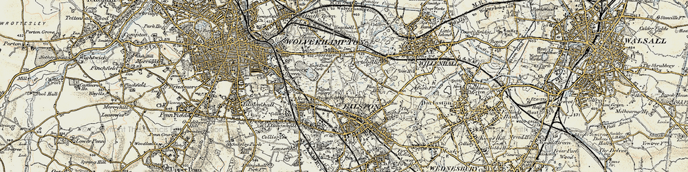 Old map of Bilston in 1902