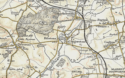Old map of Bilstone in 1901-1903