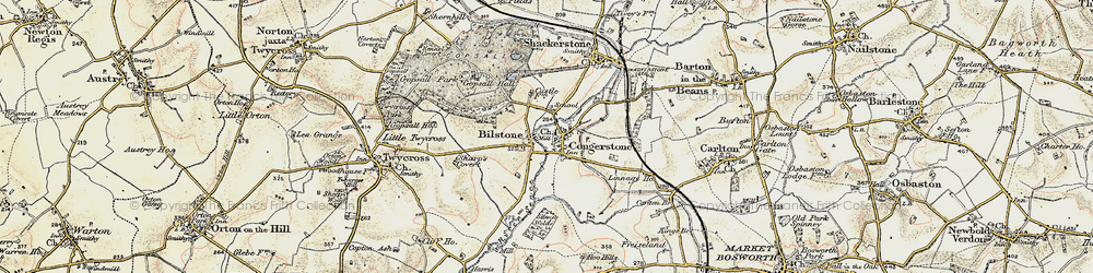 Old map of Bilstone in 1901-1903