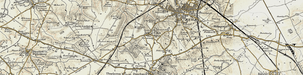 Old map of Bilton in 1901-1902