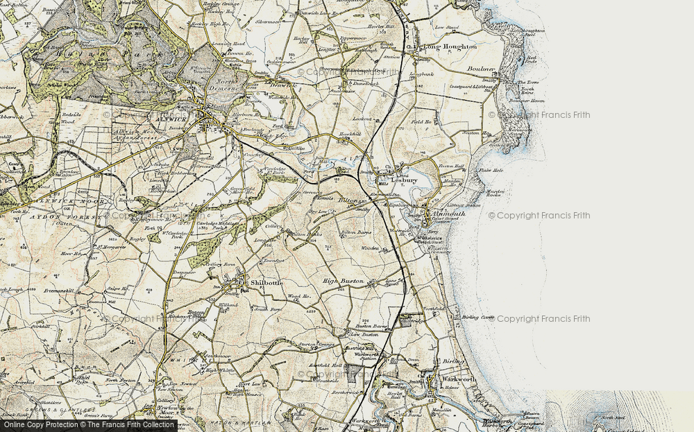 Old Map of Historic Map covering Bilton Barns in 1901-1903