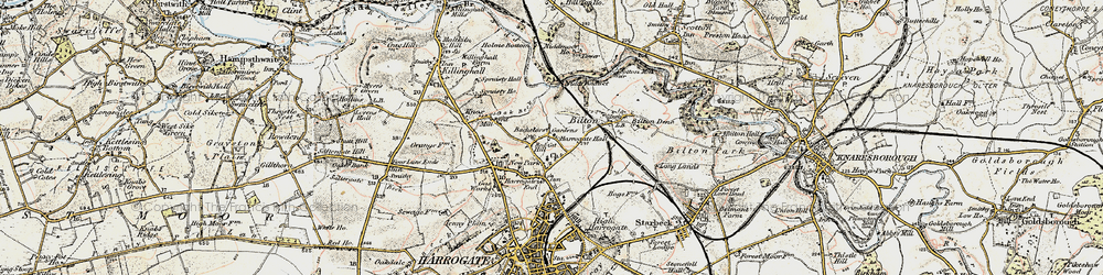 Old map of Bilton in 1903-1904