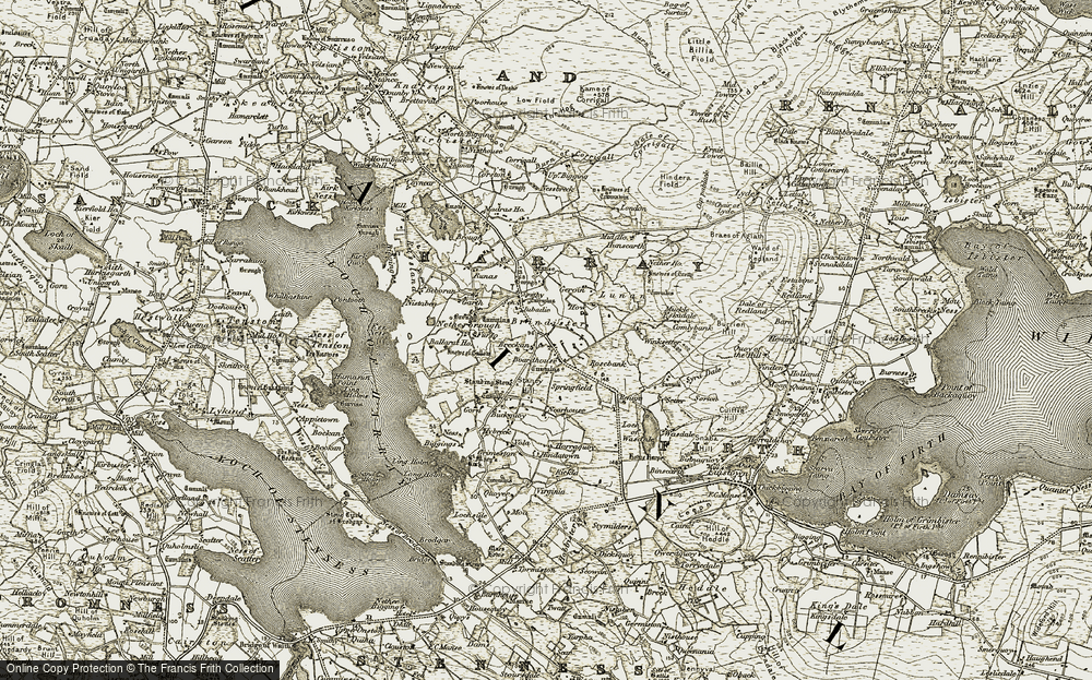 Old Map of Bimbister, 1911-1912 in 1911-1912