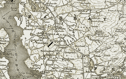 Old map of Bimbister in 1911-1912