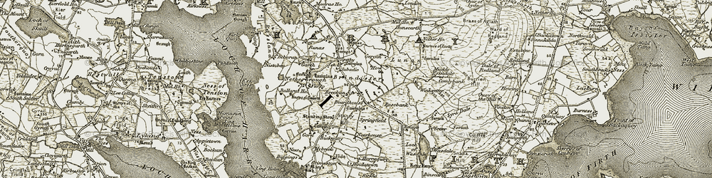 Old map of Winksetter in 1911-1912