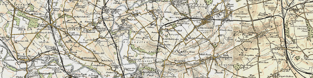 Old map of Binchester Blocks in 1903-1904