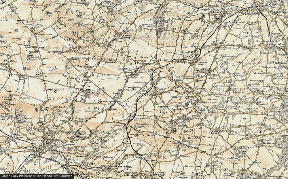 Old Map of Historic Map covering Whitnell Ho in 1899