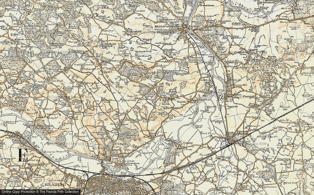 Binfield Heath Crowsley Park old map Oxfordshire 1900 56NE repro 