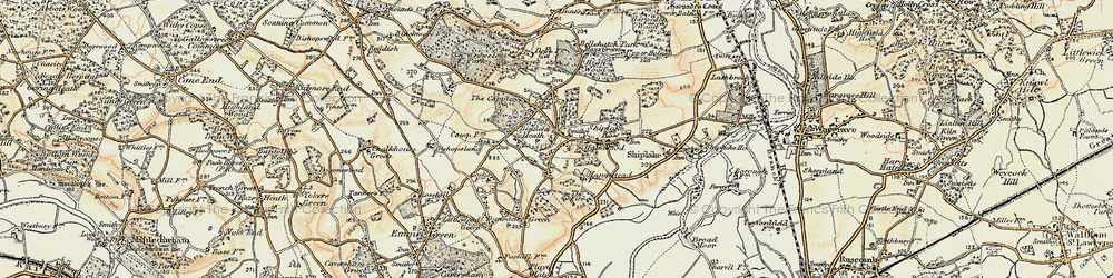 Old map of Binfield Heath in 1897-1909