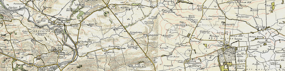 Old map of Bingfield Eastside in 1901-1903