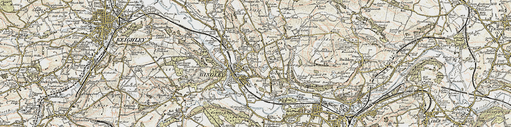 Old map of Bingley in 1903-1904