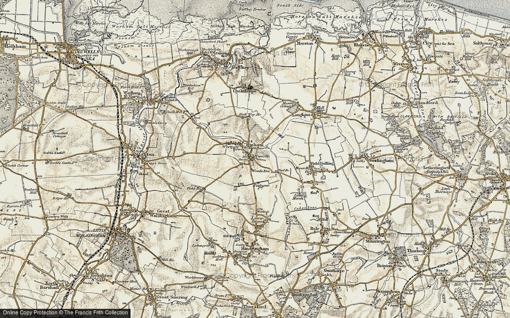 Old Map of Binham, 1901-1902 in 1901-1902