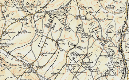 Old map of Binley in 1897-1900