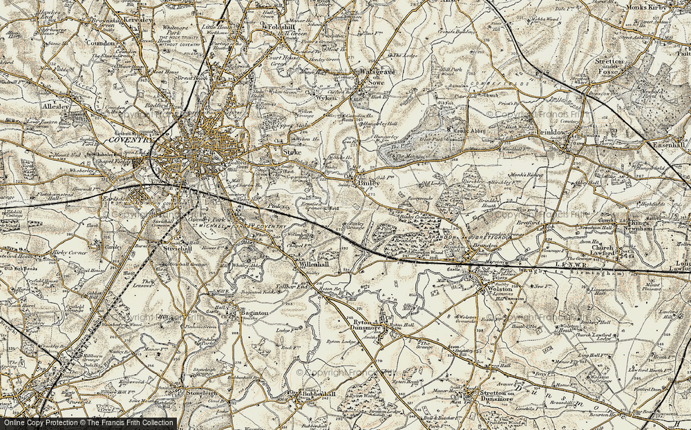 Old Map of Binley, 1901-1902 in 1901-1902