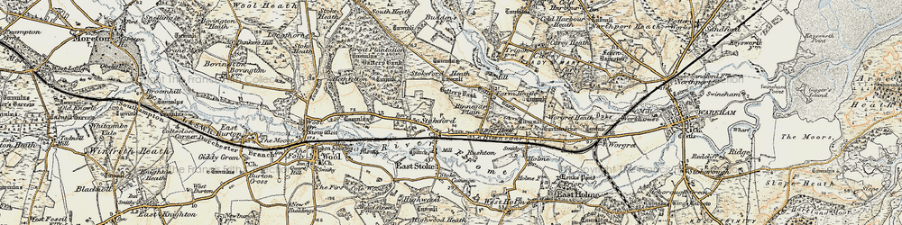 Old map of Binnegar Hall in 1899-1909