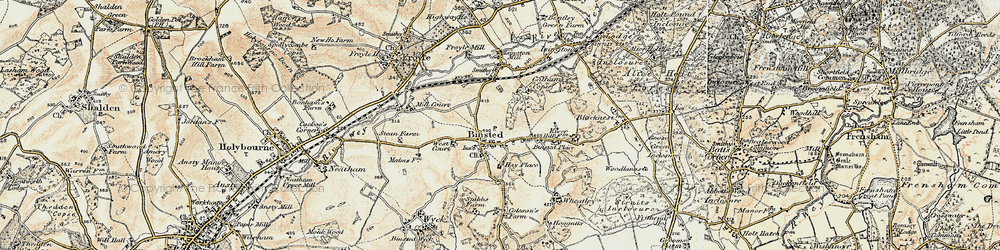 Old map of Binstead in 1897-1909