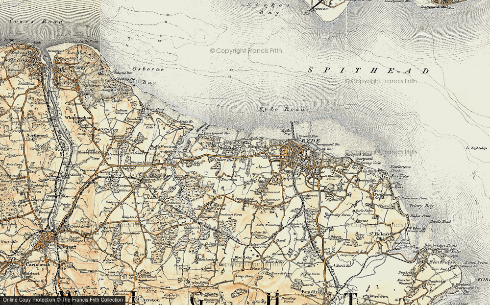 Old Map of Binstead, 1899 in 1899