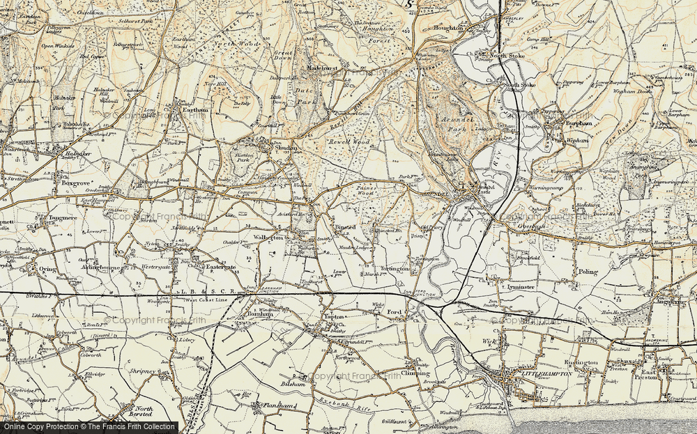 Old Map of Historic Map covering Binsted Wood in 1897-1899