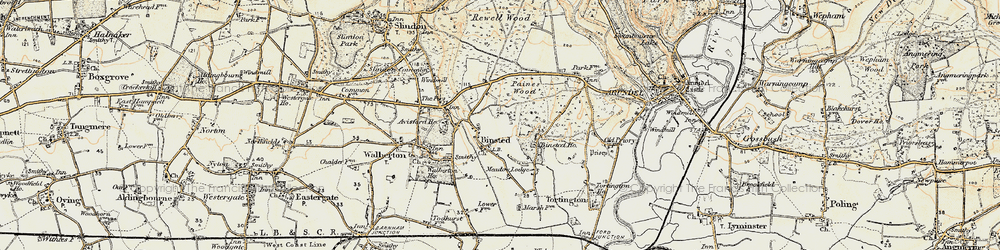 Old map of Binsted Wood in 1897-1899