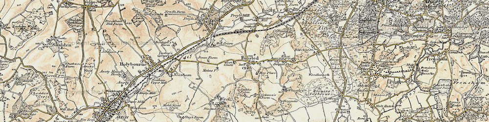 Old map of Binsted in 1897-1909
