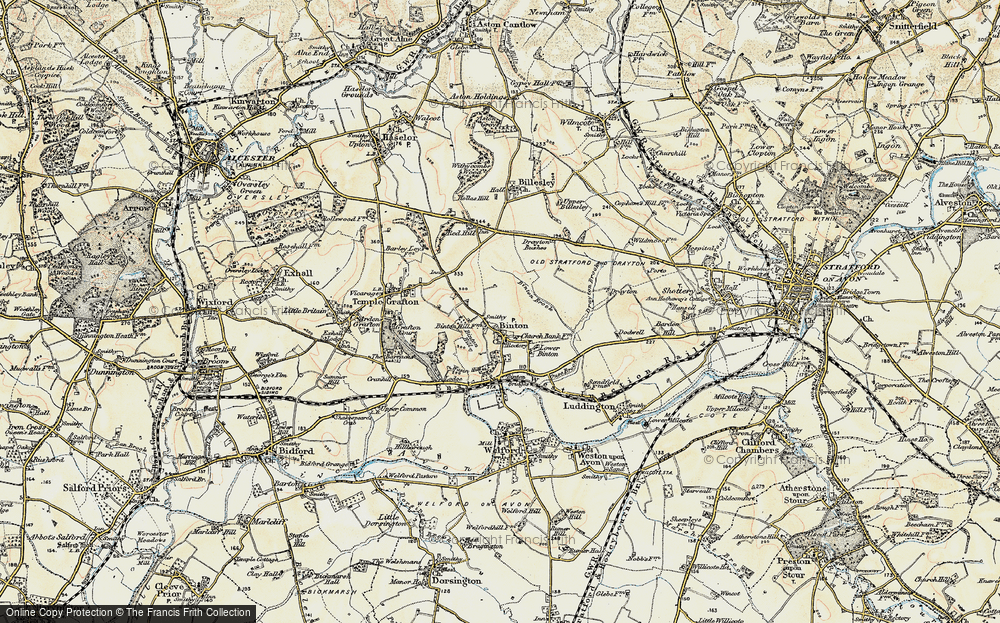 Old Map of Historic Map covering Binton Brook in 1899-1902