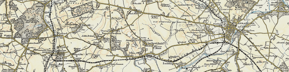 Old map of Binton in 1899-1902