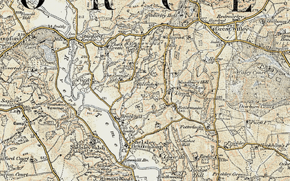 Old map of Woodbury Hill in 1899-1902