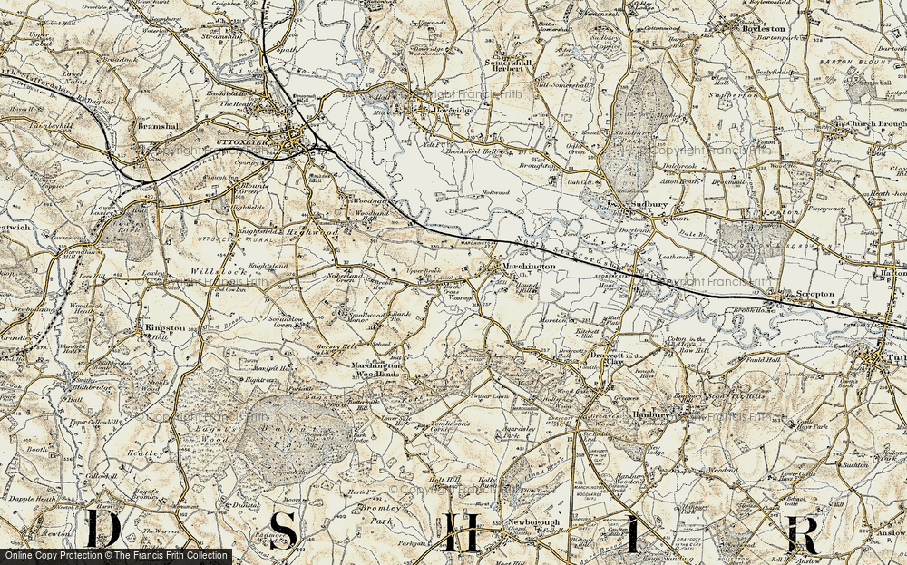 Old Map of Birch Cross, 1902 in 1902