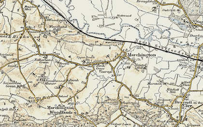 Old map of Birch Cross in 1902