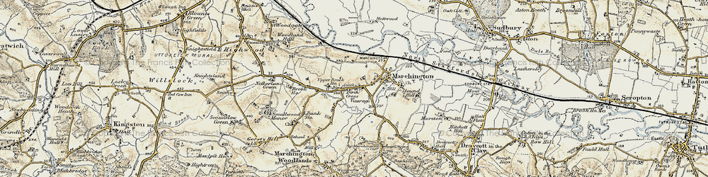 Old map of Birch Cross in 1902