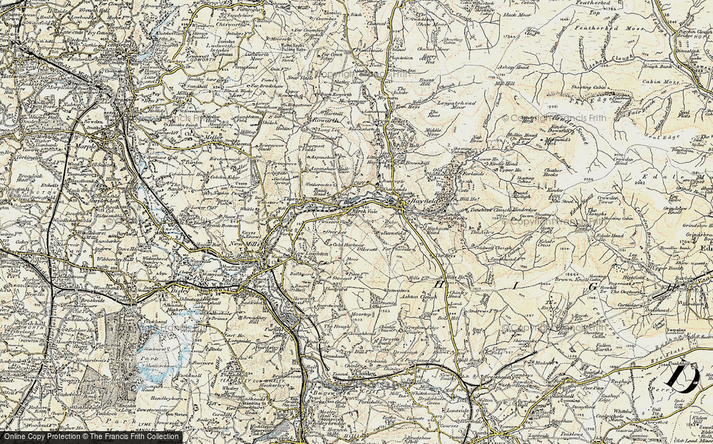Old Map of Birch Vale, 1903 in 1903