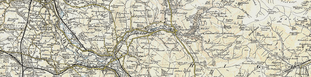 Old map of Birch Vale in 1903