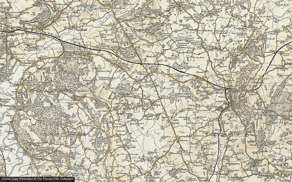 Old Map of Historic Map covering Brainge in 1899-1901